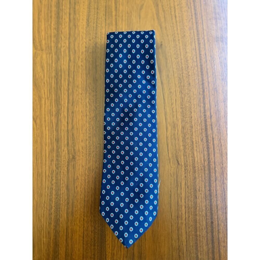 Burt Pulitzer for Career Shop Rich's Navy Blue Floral Medallion Silk Blend Tie